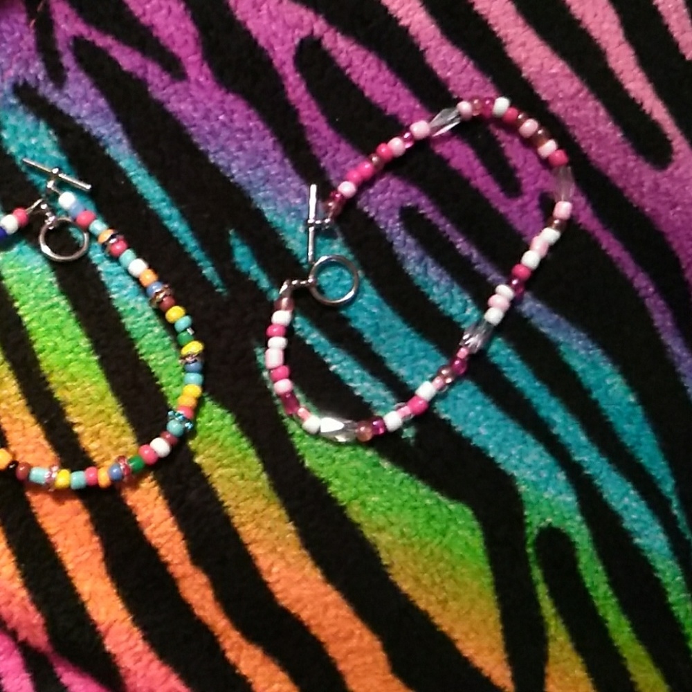 Glass beaded bracelets
